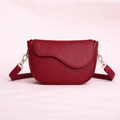 Saddle CrossBody Bag Maroon